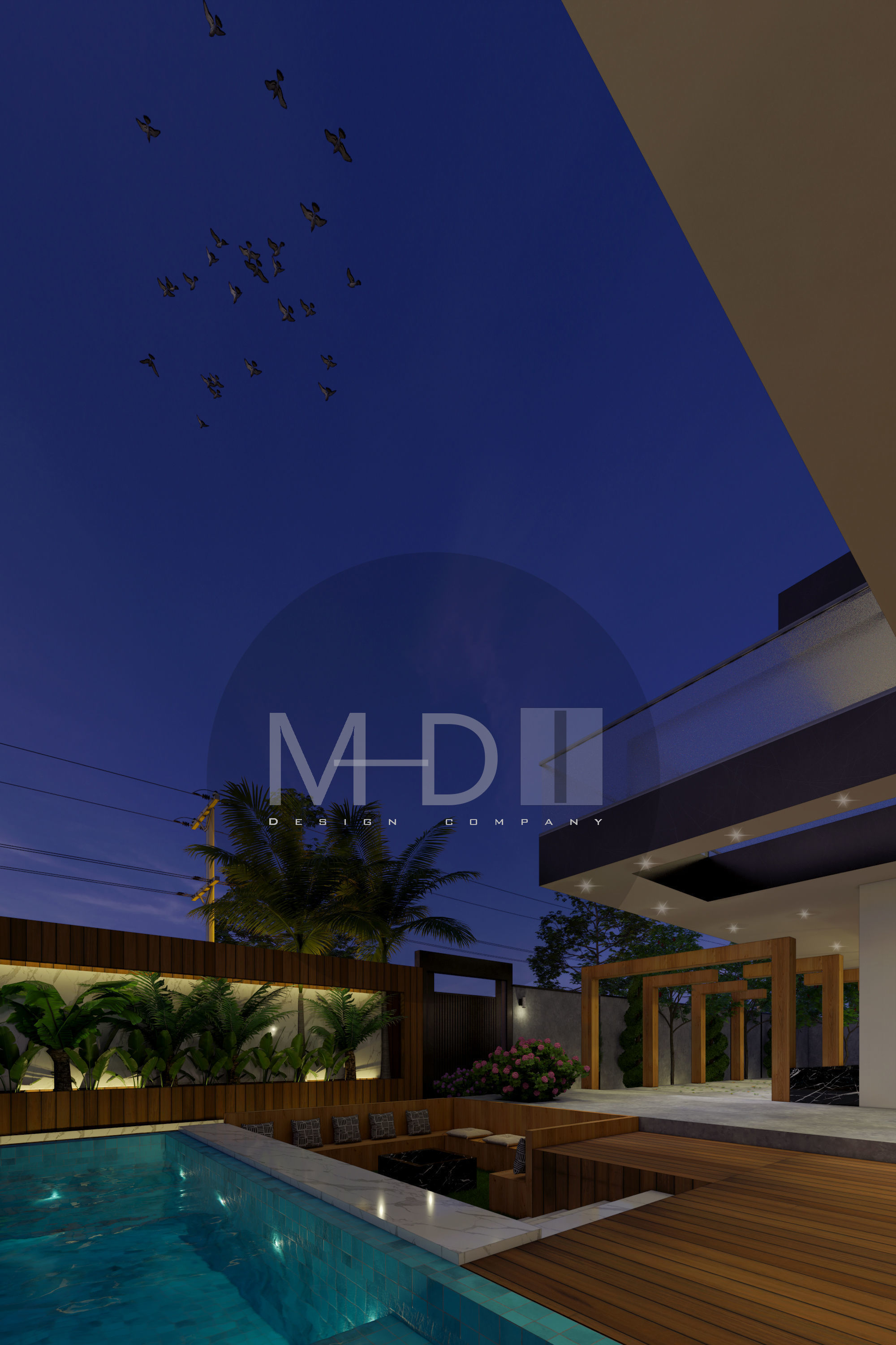 Modern villa 3D model_5