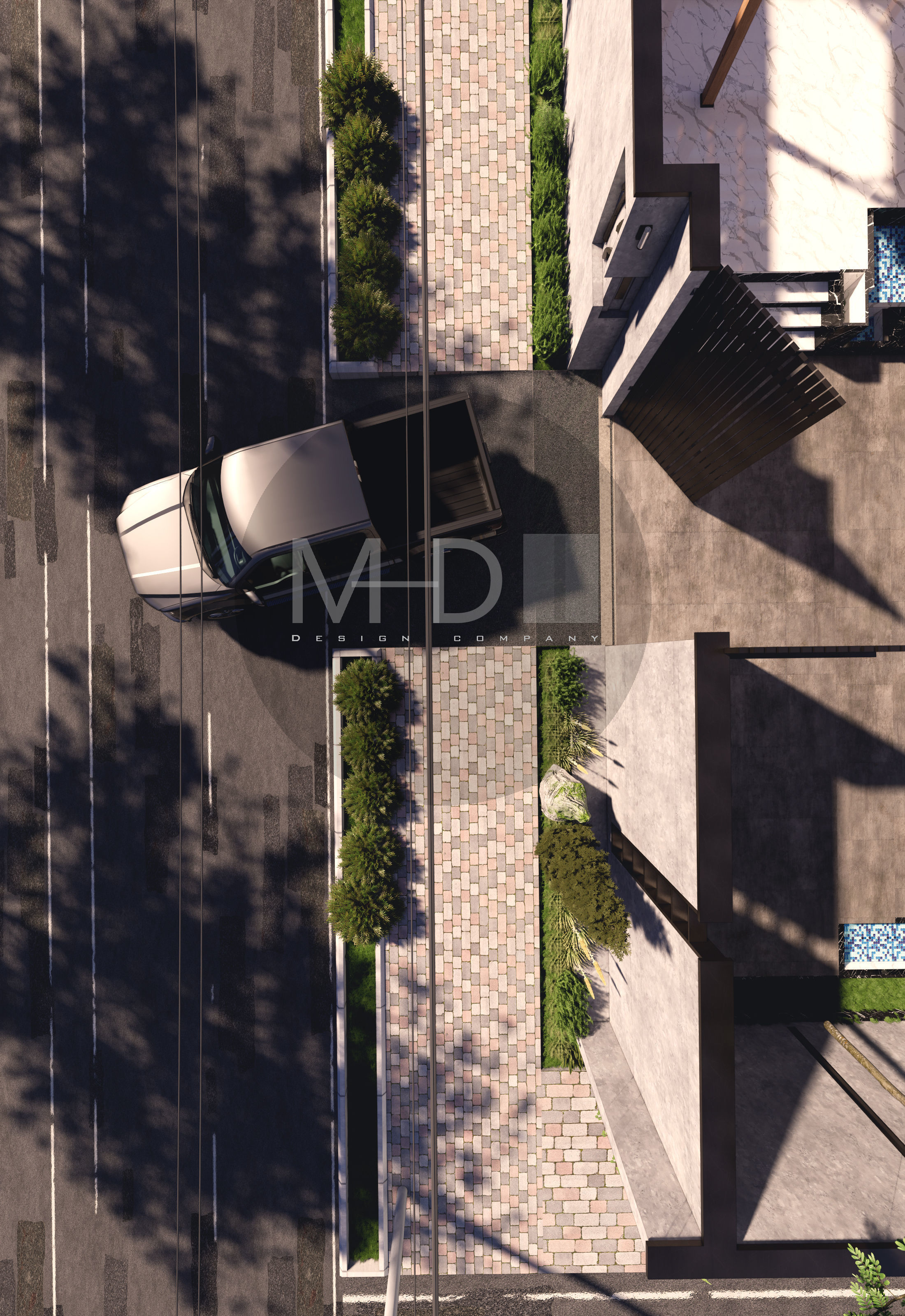 Modern villa 3D model_7