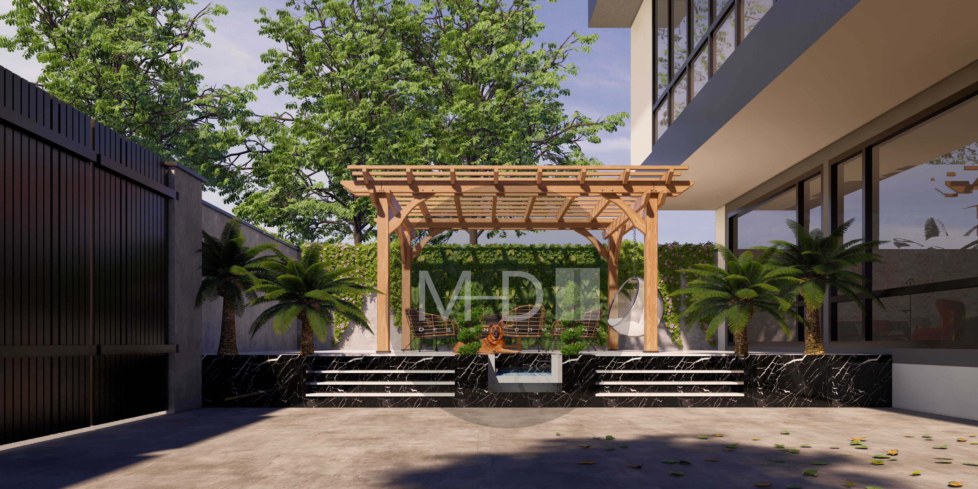 Modern villa 3D model_1