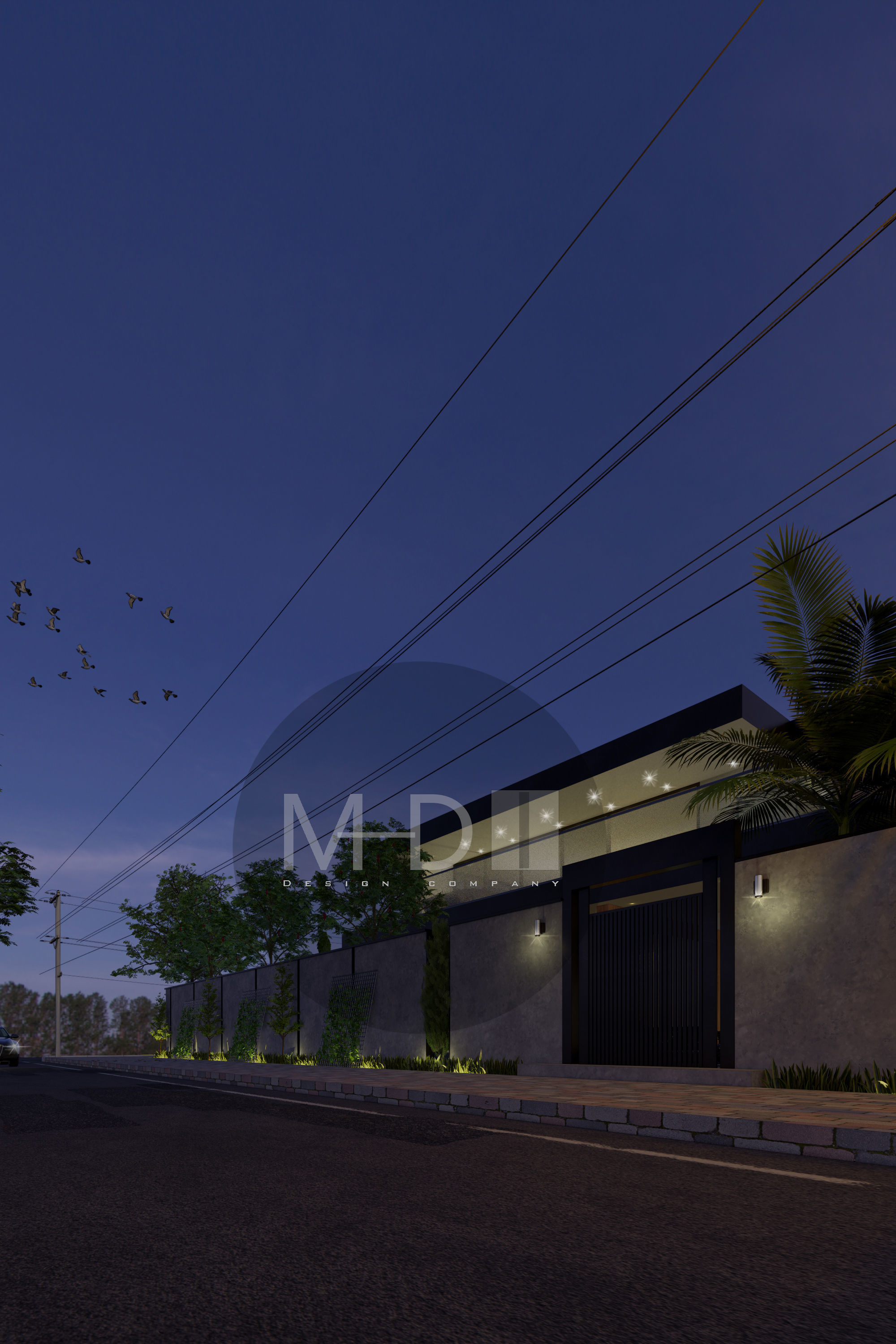 Modern villa 3D model_4