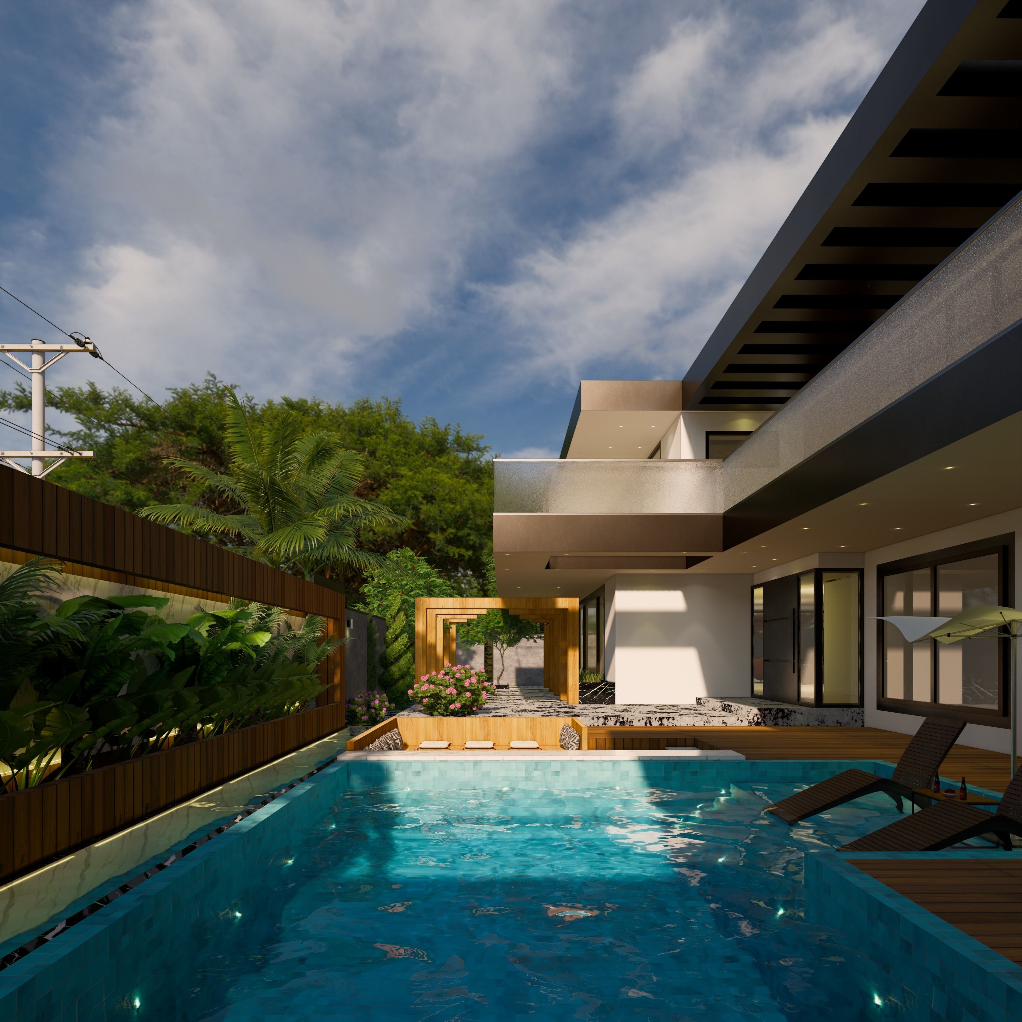 Modern villa 3D model_9