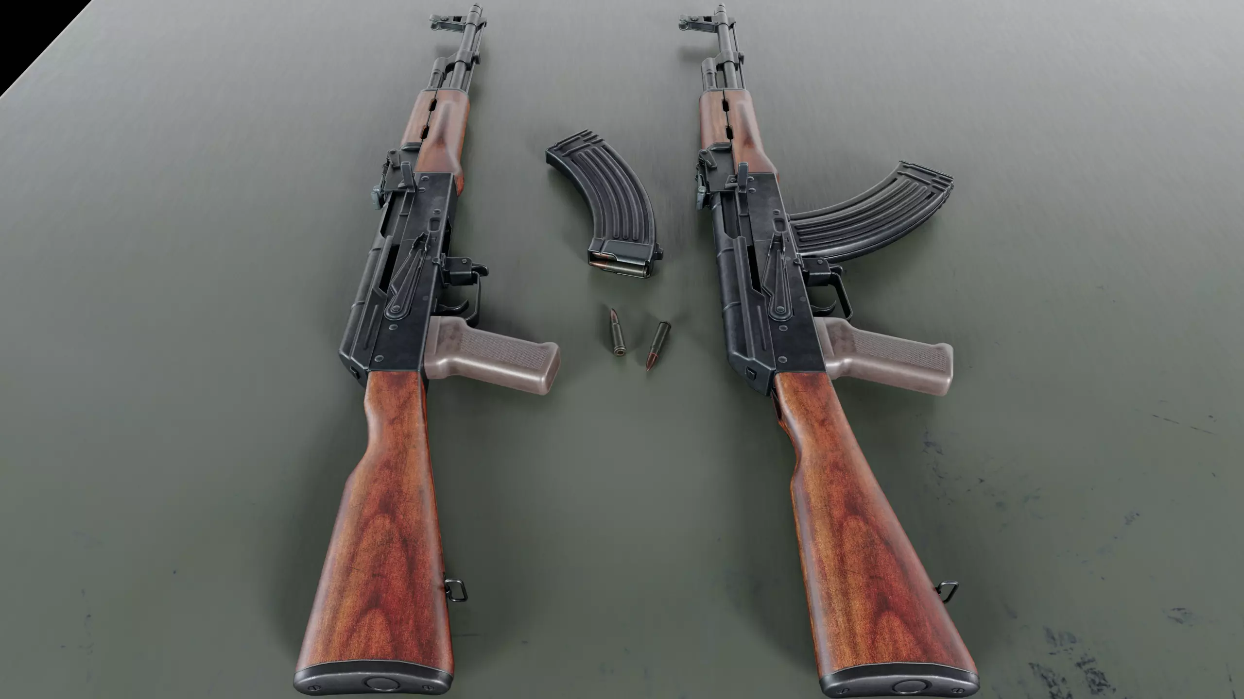 AKM assault rifle Low-poly 3D model