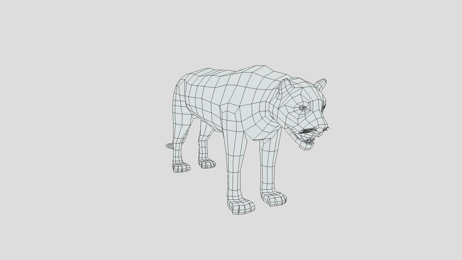 Low Poly Black Panther Low-poly 3D model_14