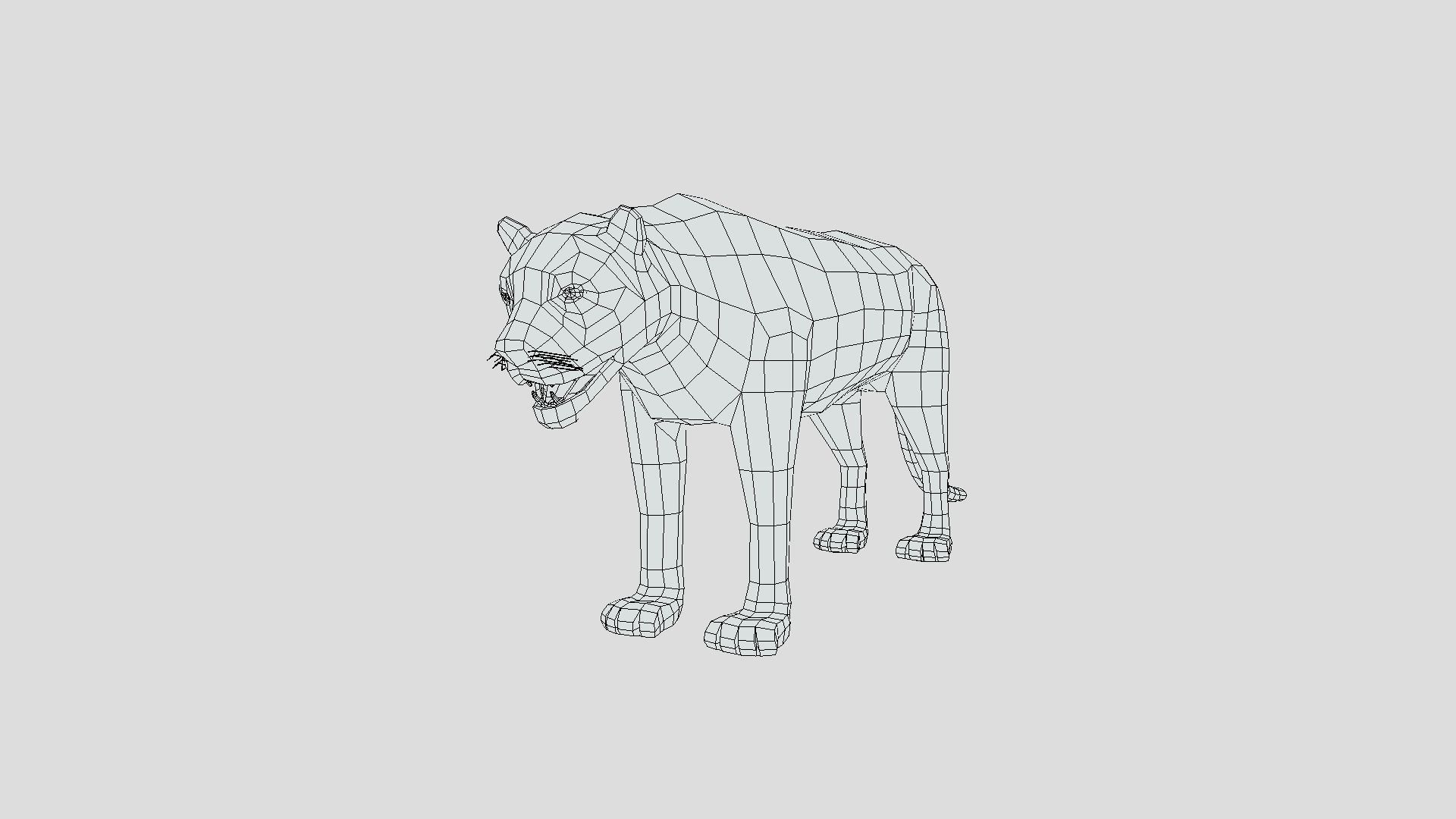 Low Poly Black Panther Low-poly 3D model_9