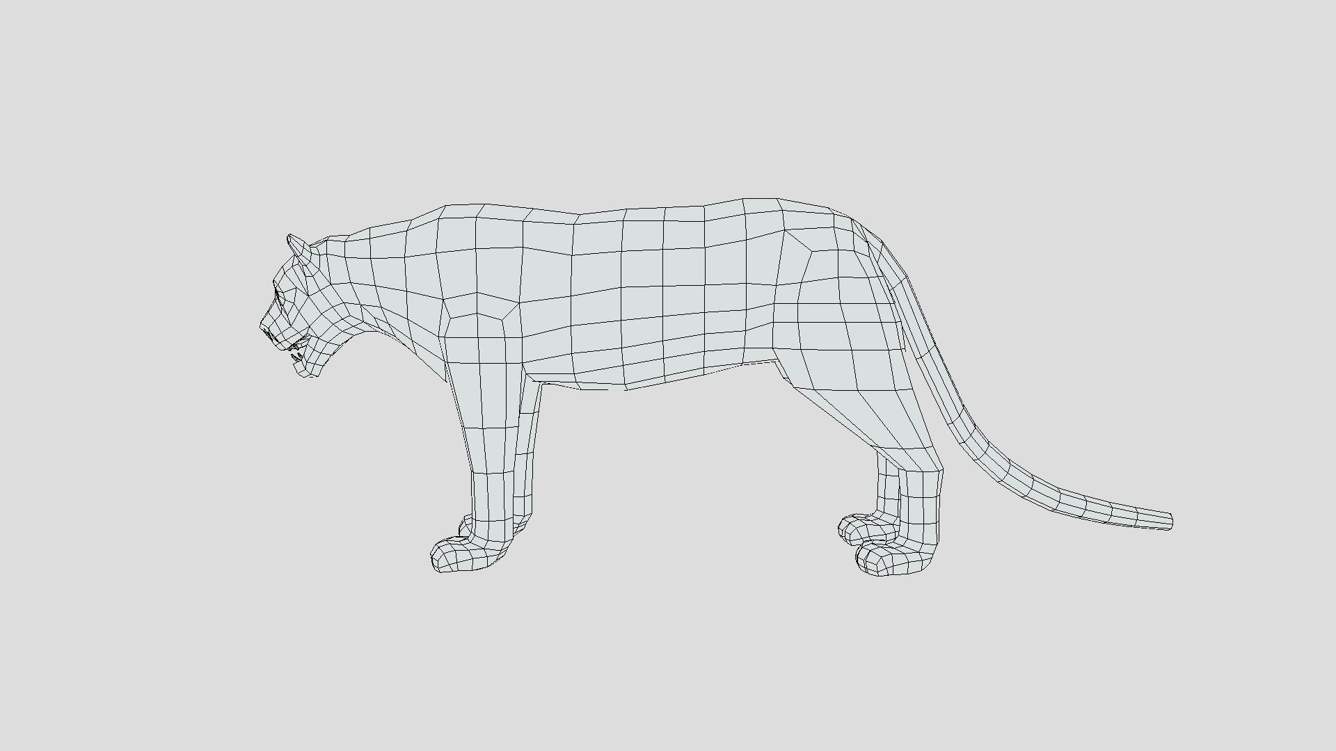 Low Poly Black Panther Low-poly 3D model_10