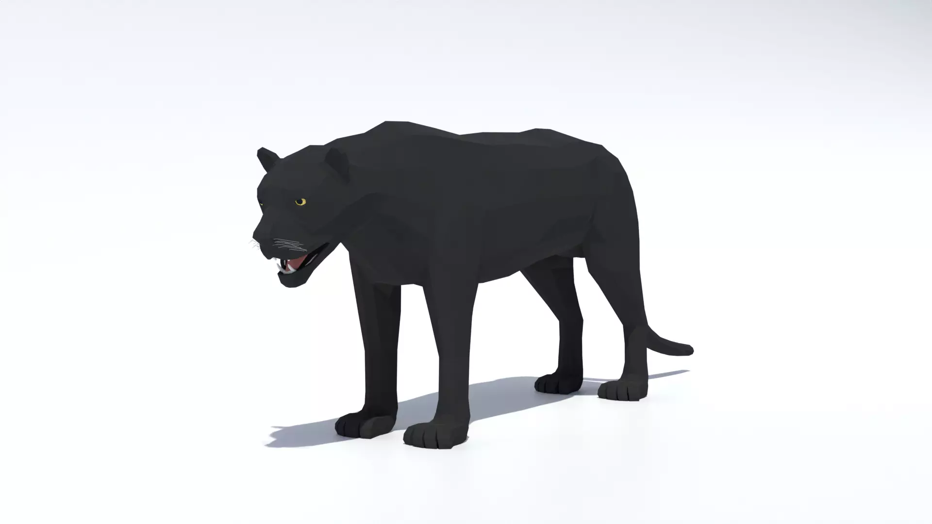 Low Poly Black Panther Low-poly 3D model_0