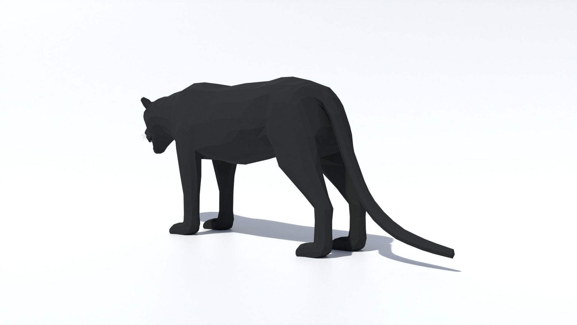 Low Poly Black Panther Low-poly 3D model_2