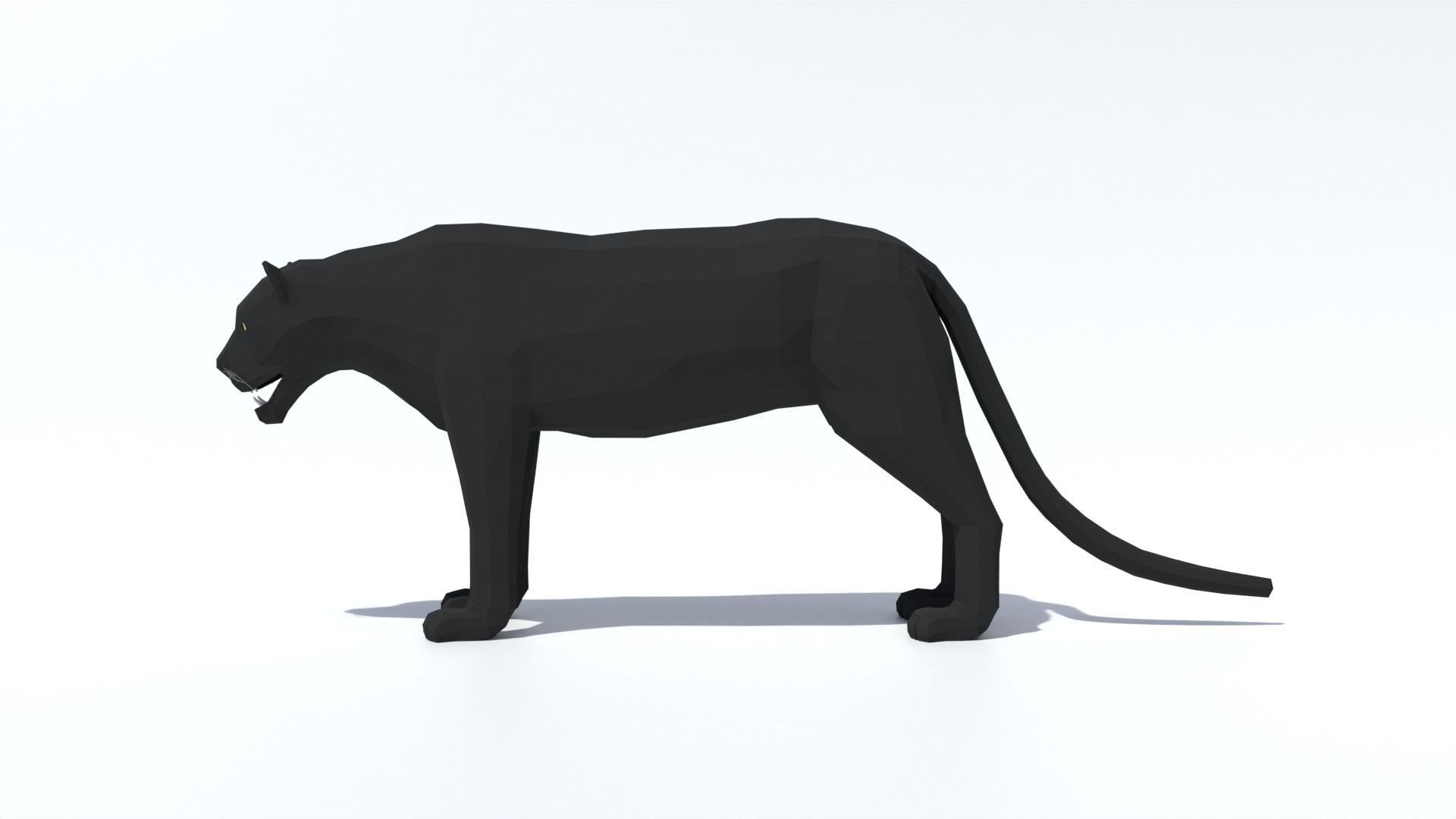 Low Poly Black Panther Low-poly 3D model_1