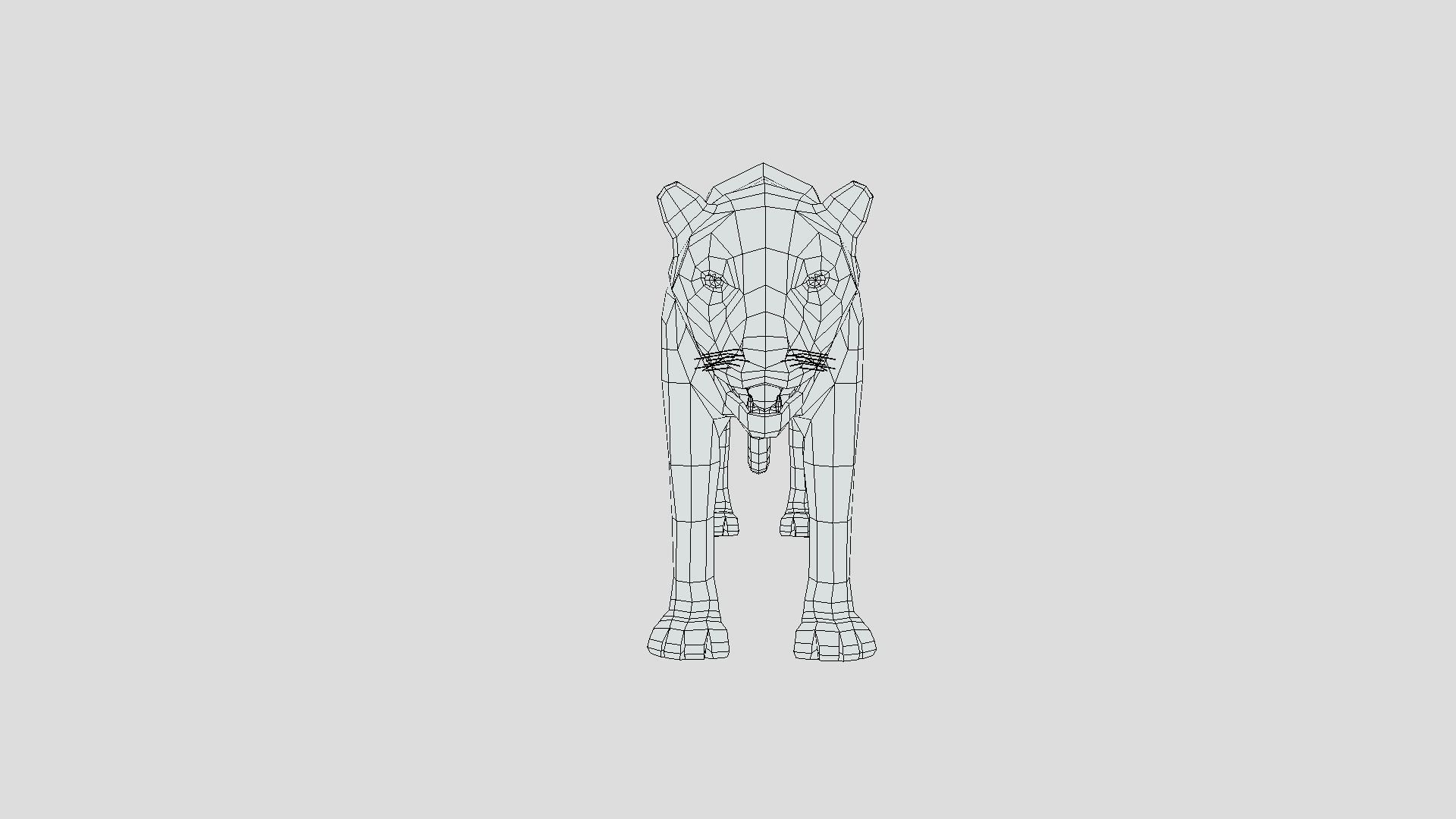 Low Poly Black Panther Low-poly 3D model_15