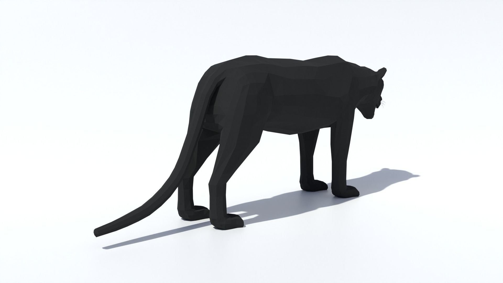 Low Poly Black Panther Low-poly 3D model_4