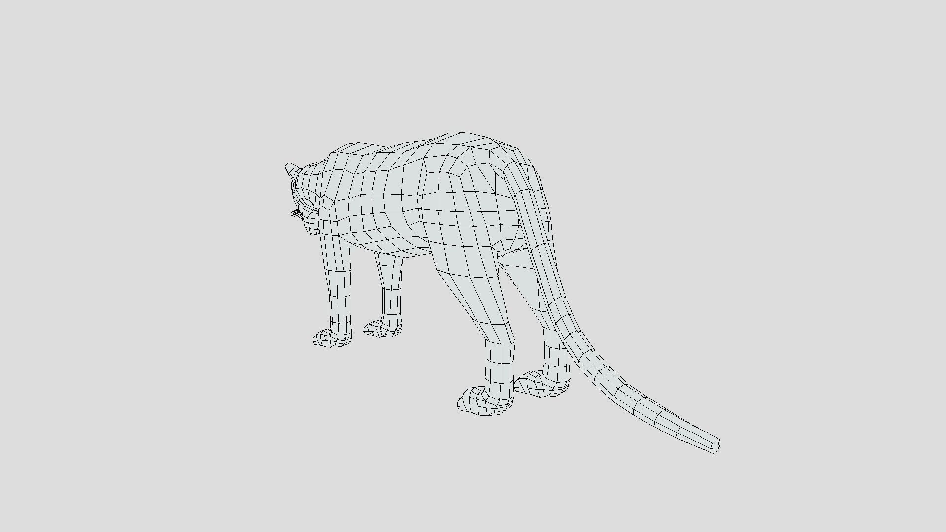 Low Poly Black Panther Low-poly 3D model_11