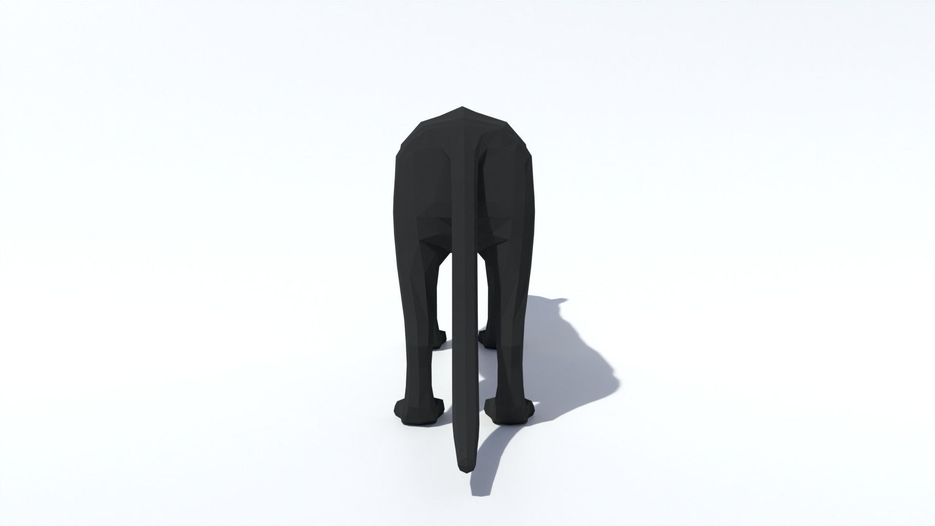 Low Poly Black Panther Low-poly 3D model_3
