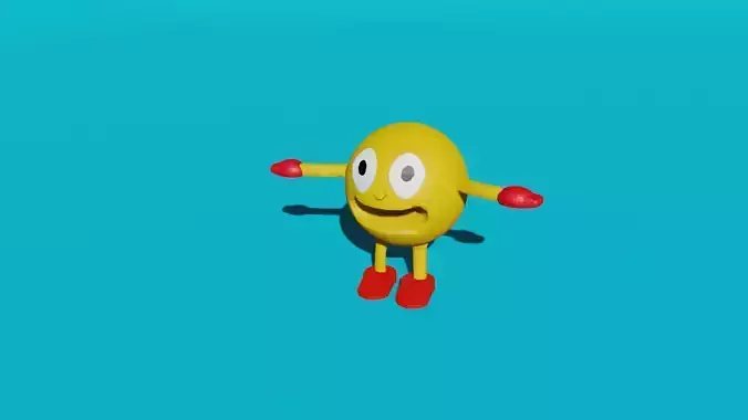 PacMan perdole Low-poly 3D model