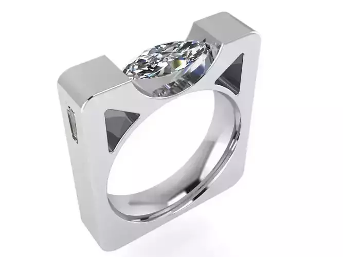 Marquise Diamond Square Ring 2815