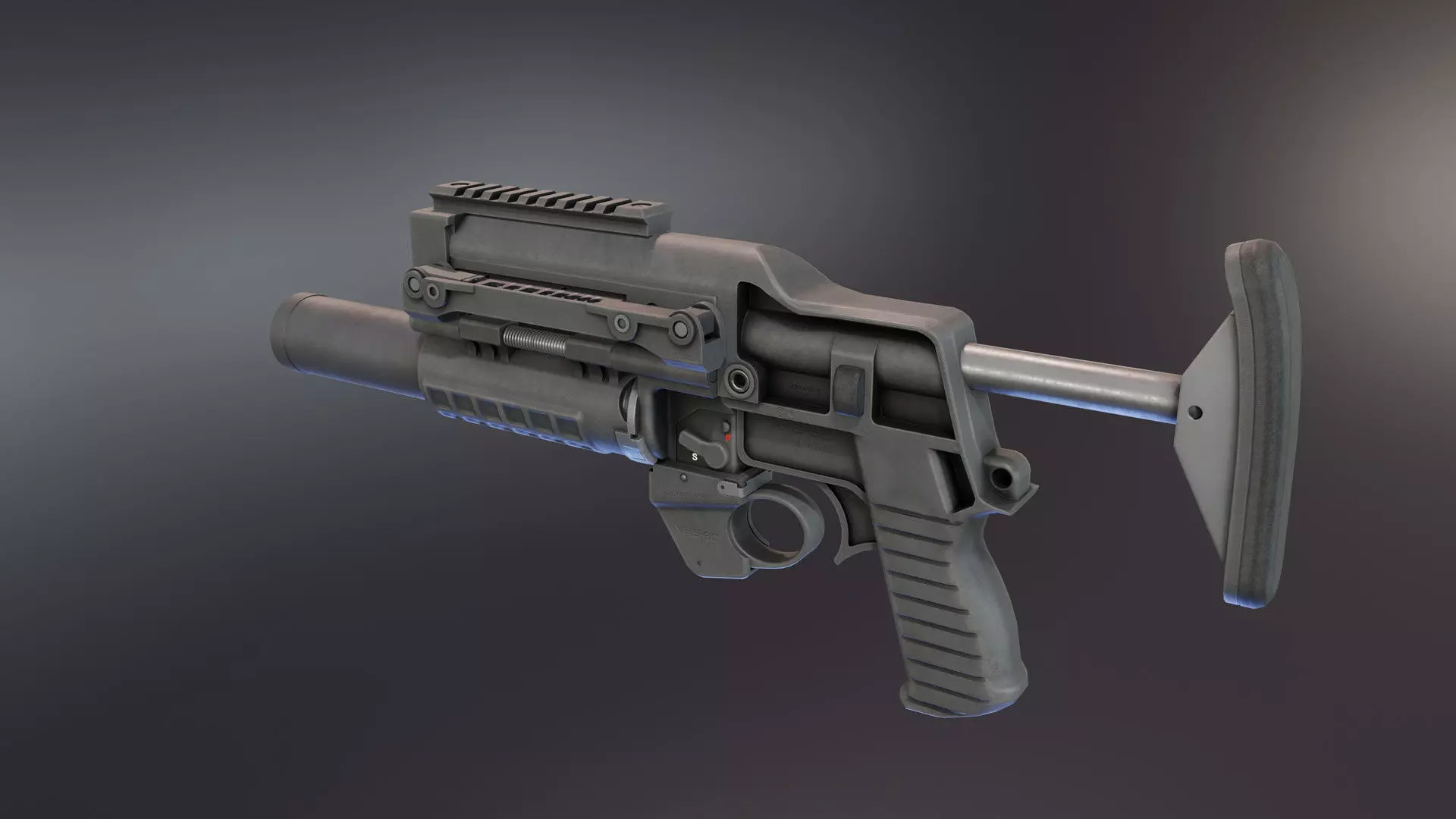 VHS BG Grenade Launcher Low-poly 3D model_0