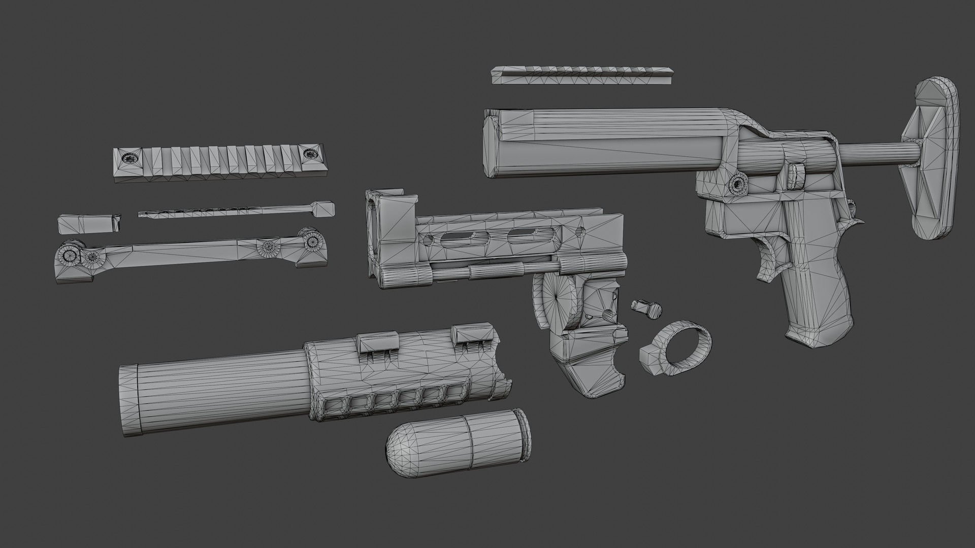 VHS BG Grenade Launcher Low-poly 3D model_7