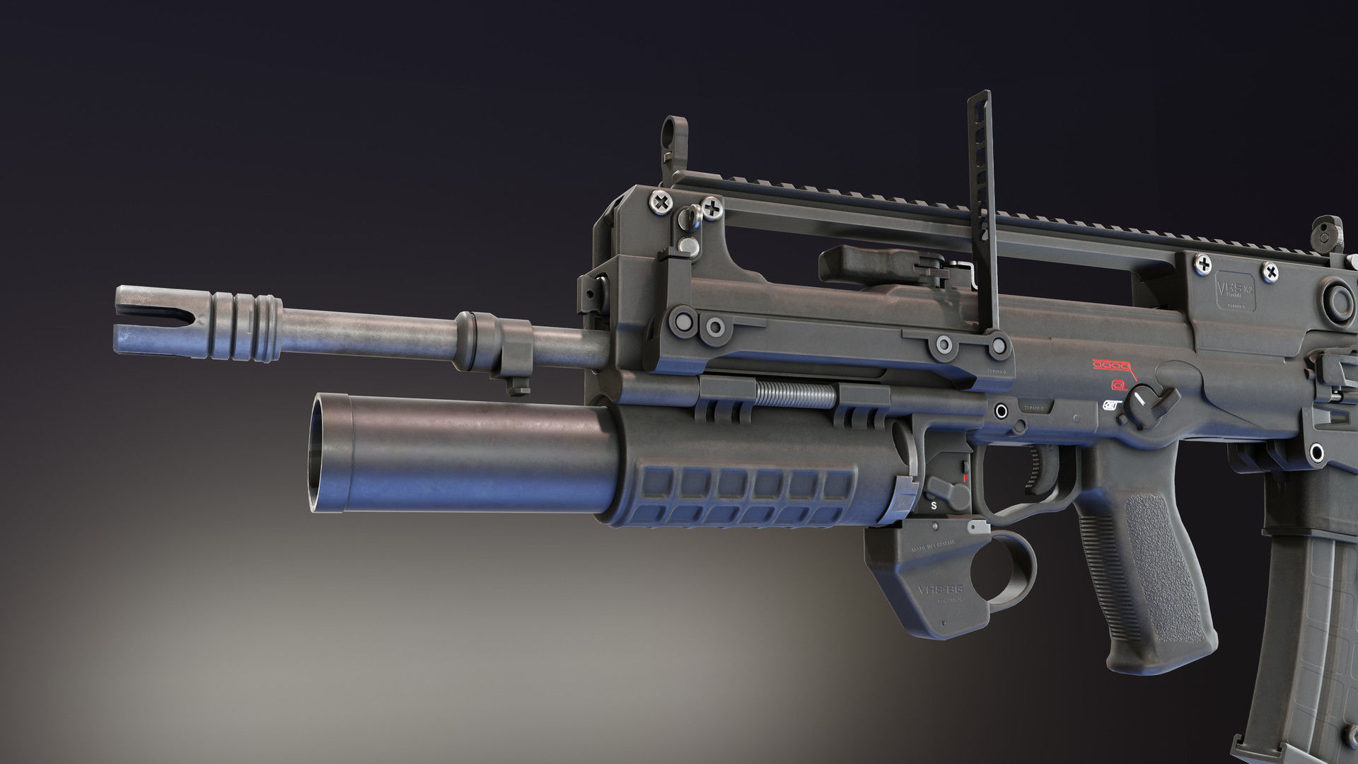 VHS BG Grenade Launcher Low-poly 3D model_5