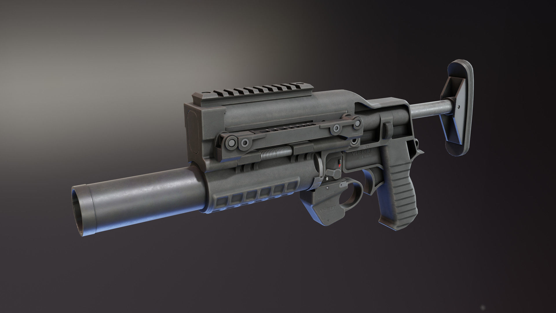 VHS BG Grenade Launcher Low-poly 3D model_1