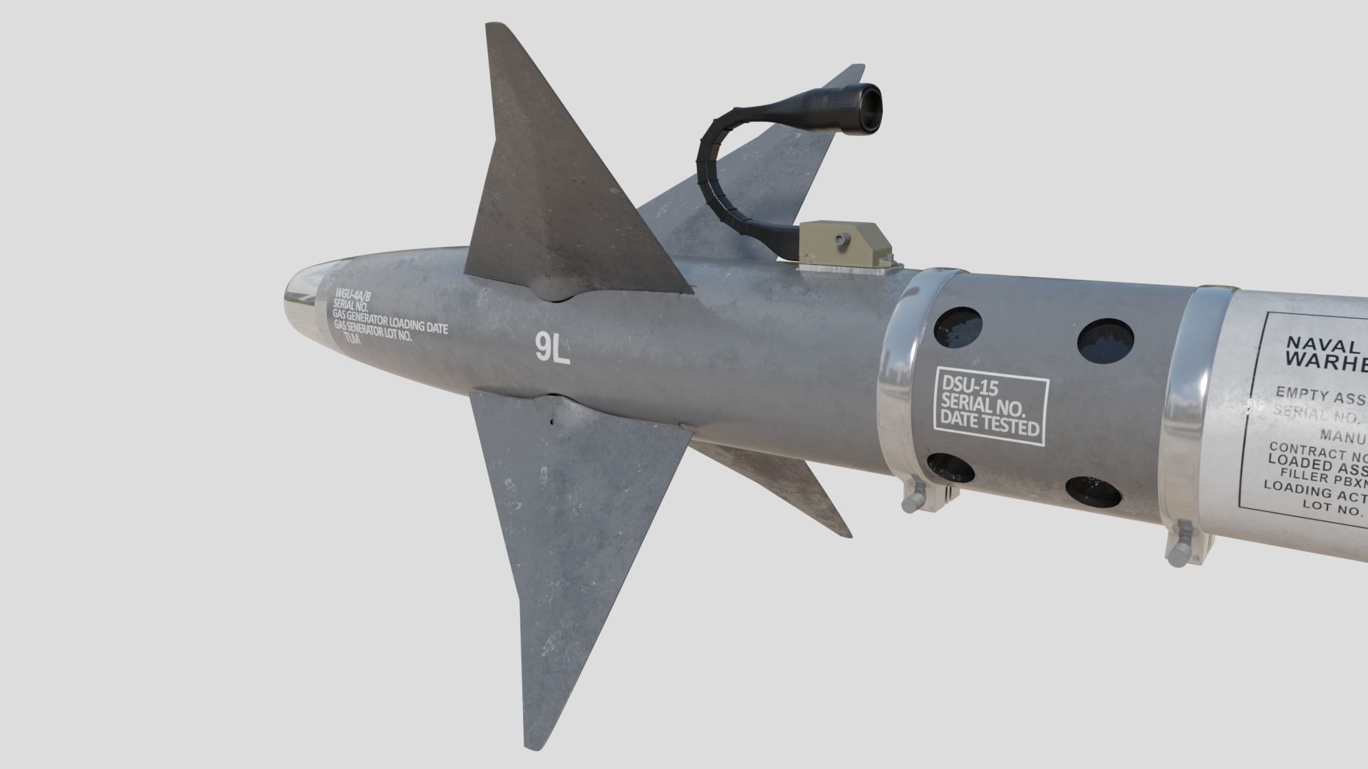 AIM-9L Sidewinder Air-to-air missile 3D model_8