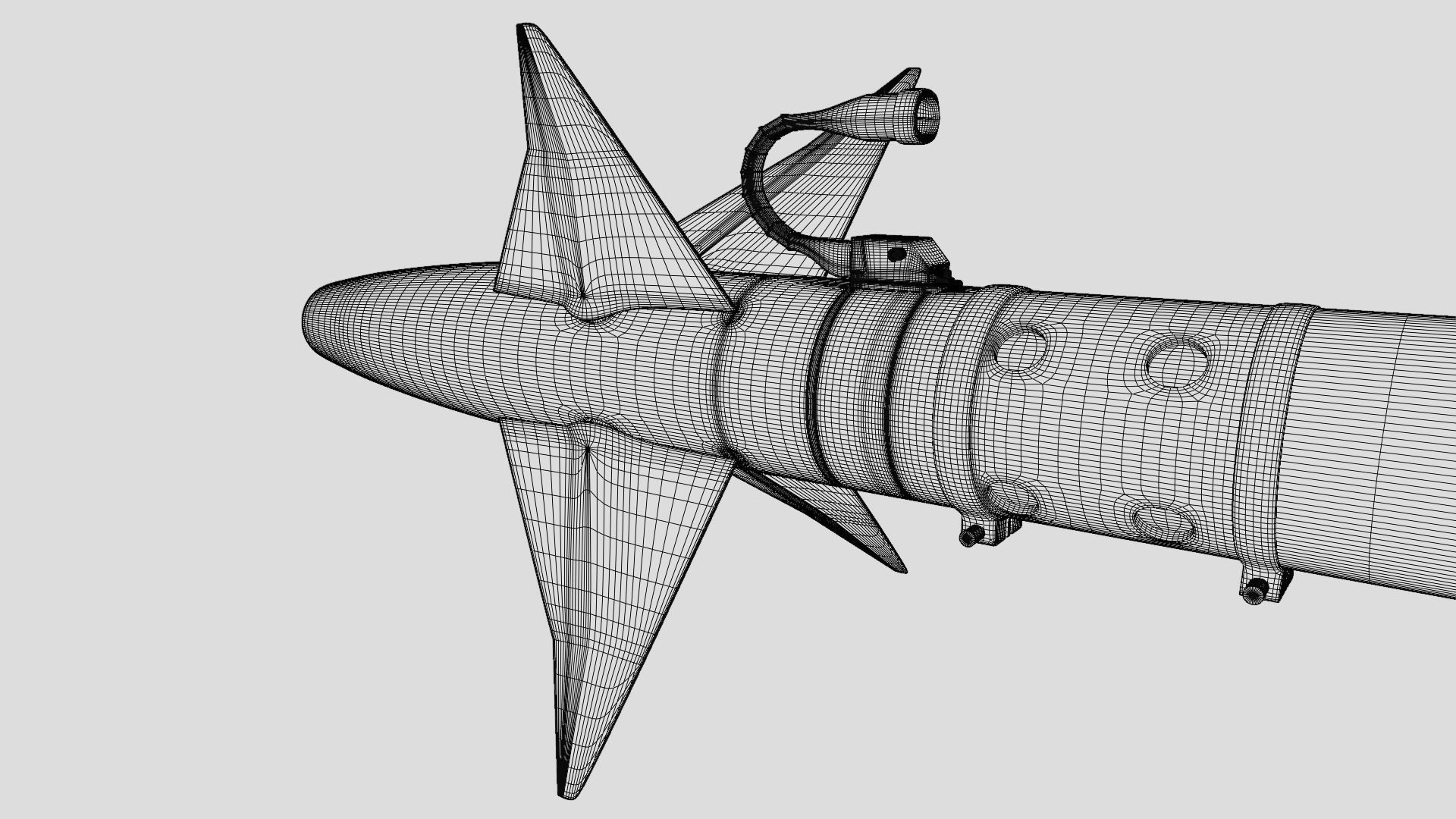 AIM-9L Sidewinder Air-to-air missile 3D model_9