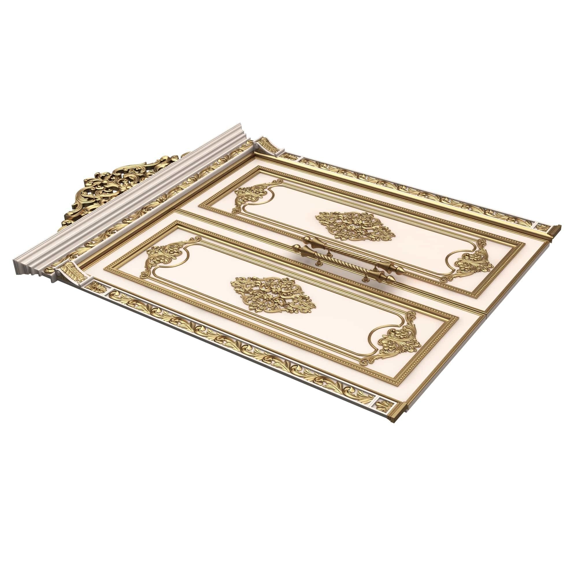 Carved Door Classic 01401 White Low-poly 3D model_5