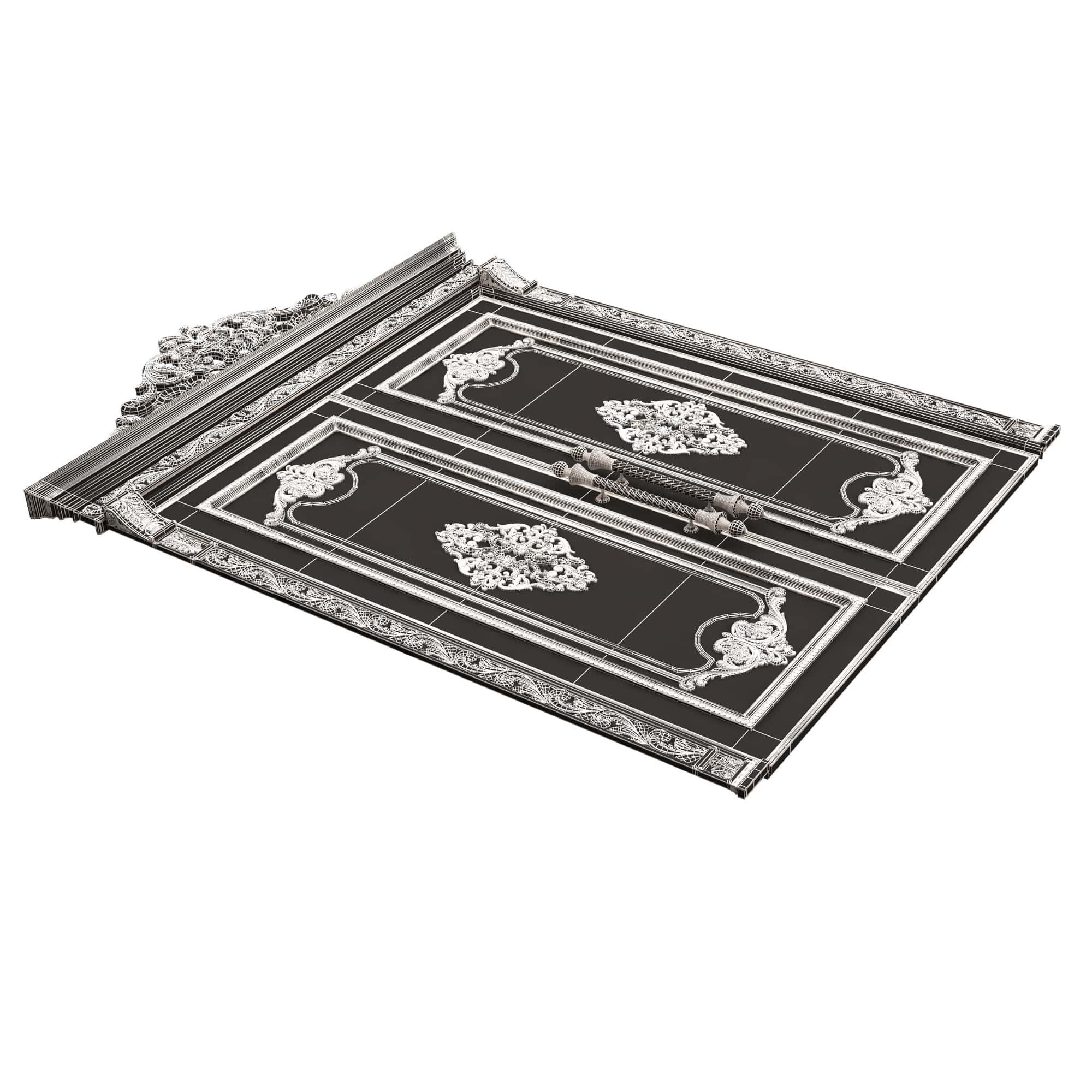 Carved Door Classic 01401 White Low-poly 3D model_11