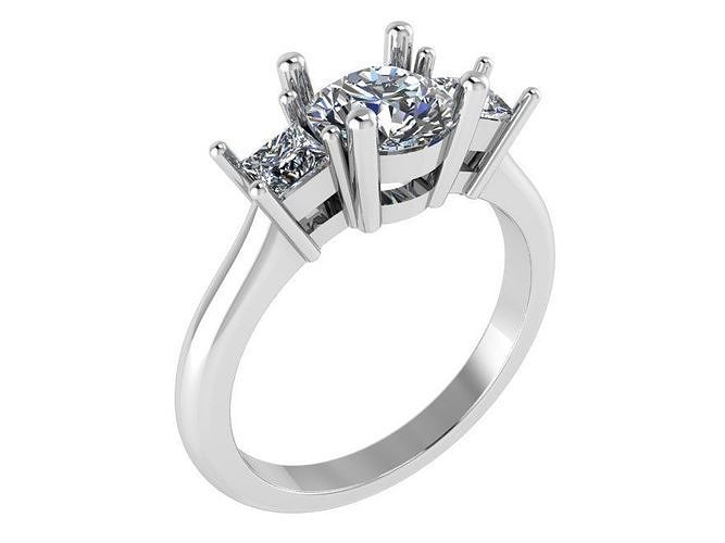 3 Stone Basket Ring 2822 3D print model