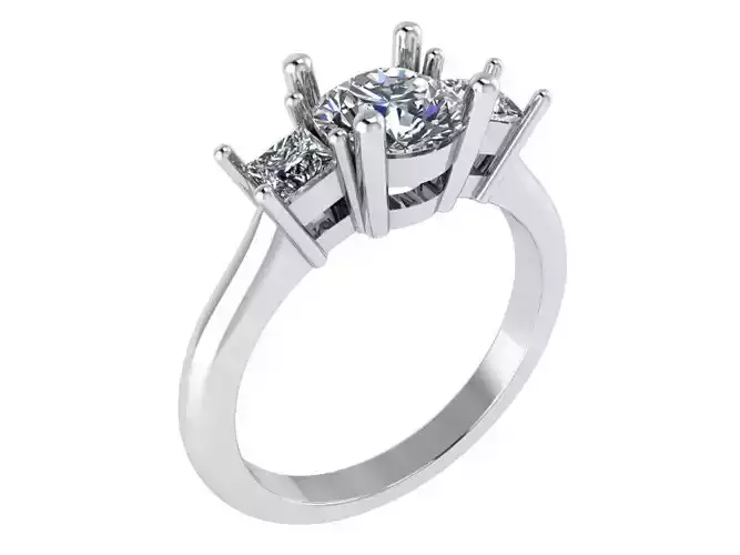 3 Stone Basket Ring 2822