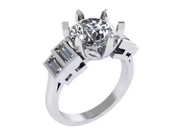 Round Diamond Peg Setting Ring 2827