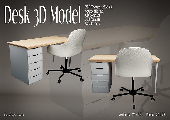 Desk 01 3D model