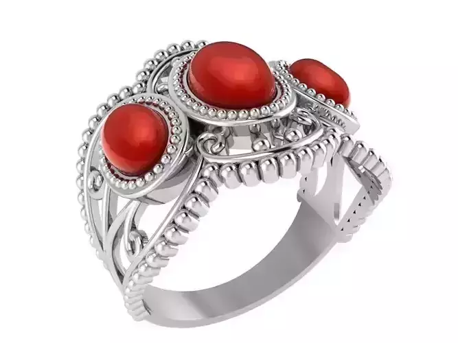 Oval Milgrain Ring 2830