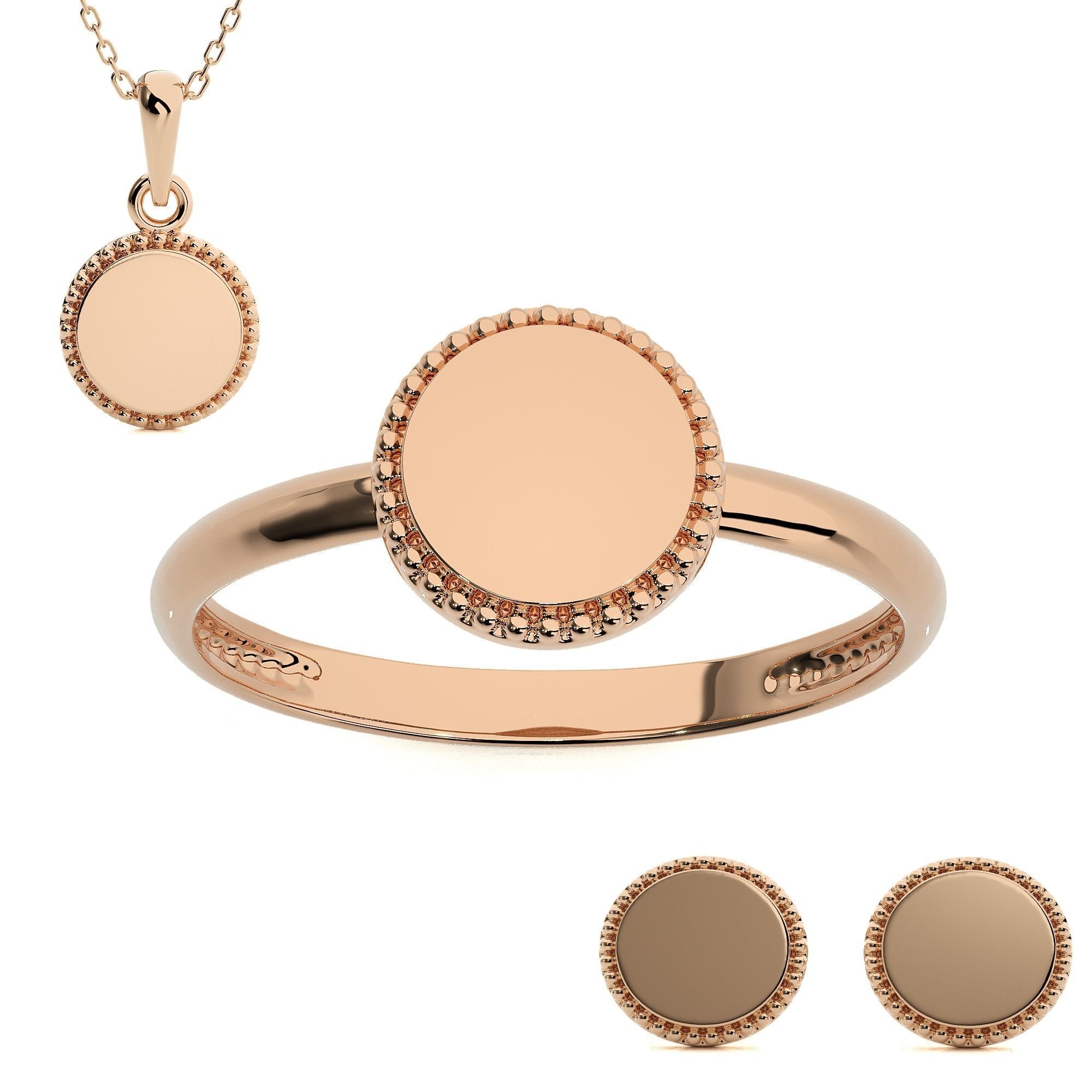 5 Light wt Plain Gold Pendant 3dm stl ply glb gltf mtl 3mf 3D Model Collection_5