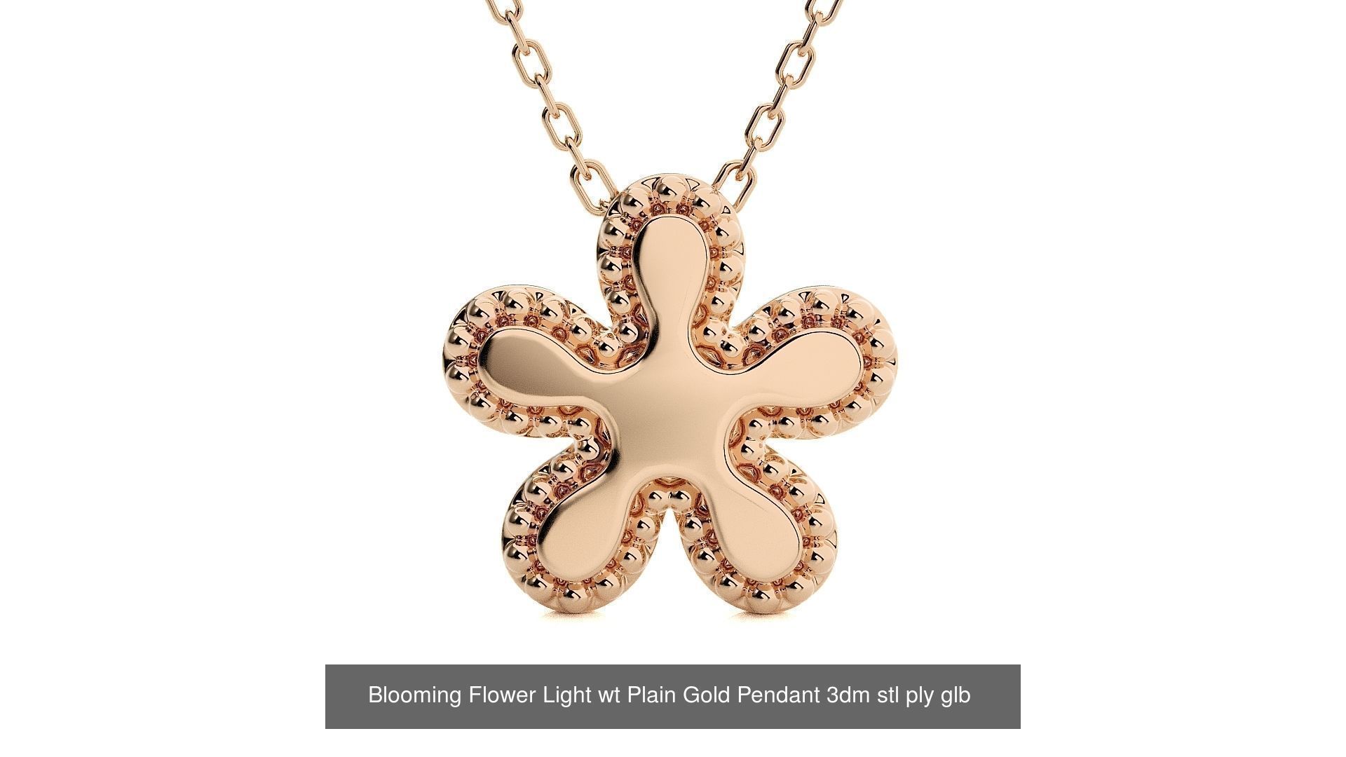 5 Light wt Plain Gold Pendant 3dm stl ply glb gltf mtl 3mf 3D Model Collection_23