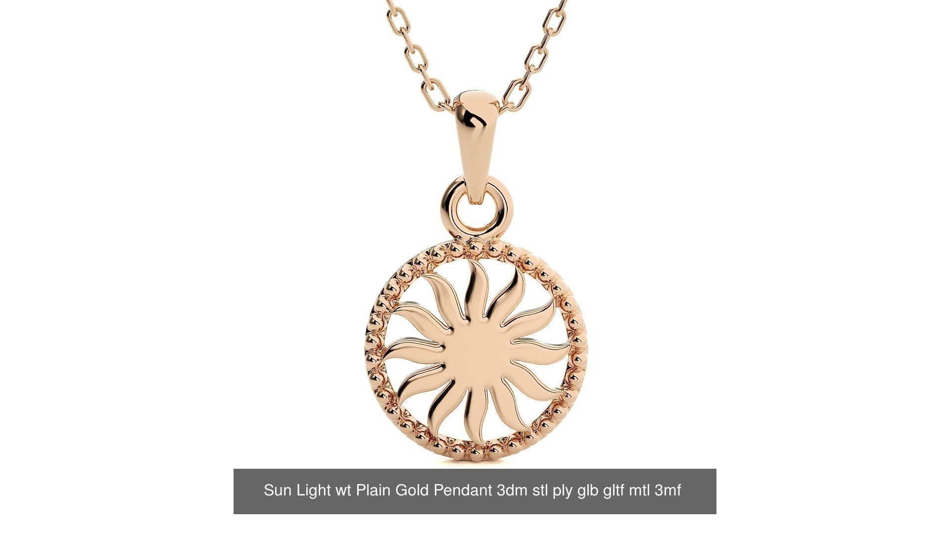 5 Light wt Plain Gold Pendant 3dm stl ply glb gltf mtl 3mf 3D Model Collection_11