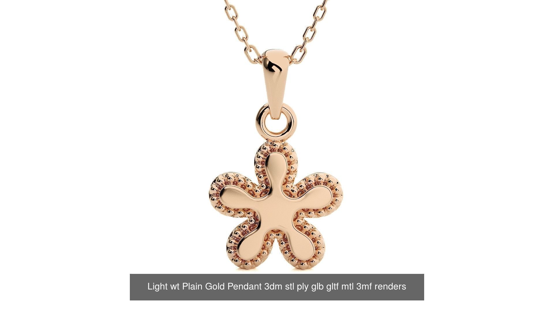 5 Light wt Plain Gold Pendant 3dm stl ply glb gltf mtl 3mf 3D Model Collection_14