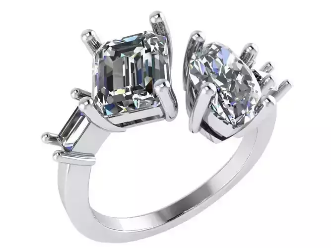 Marquise Emerald Tension Basket Ring 2833