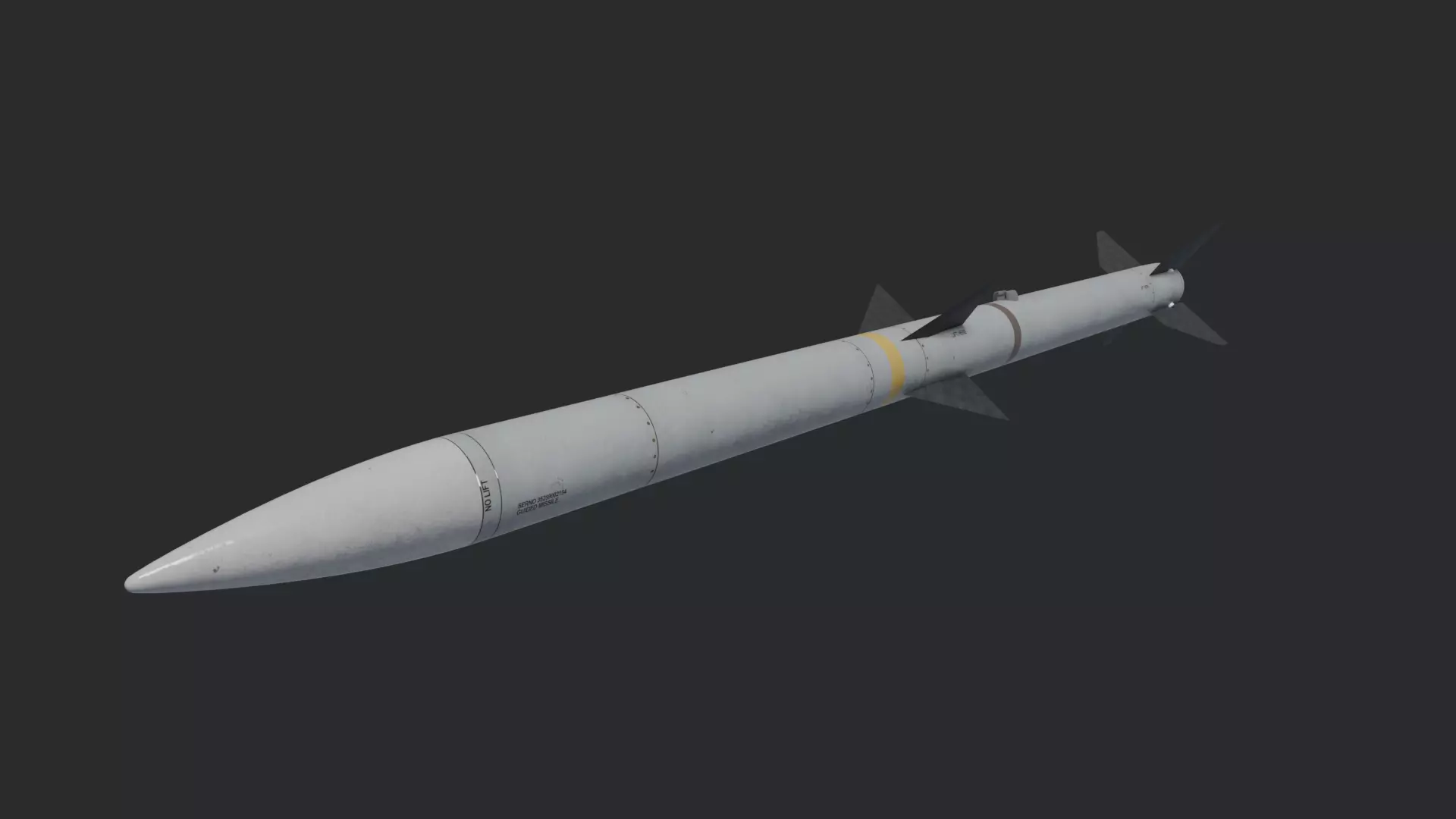 AIM-120 AMRAAM missile Low-poly 3D model