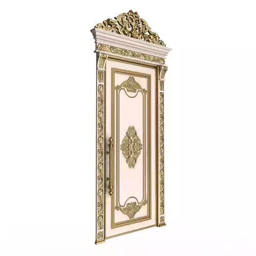 Carved Door Classic 01402 White Low-poly 3D model