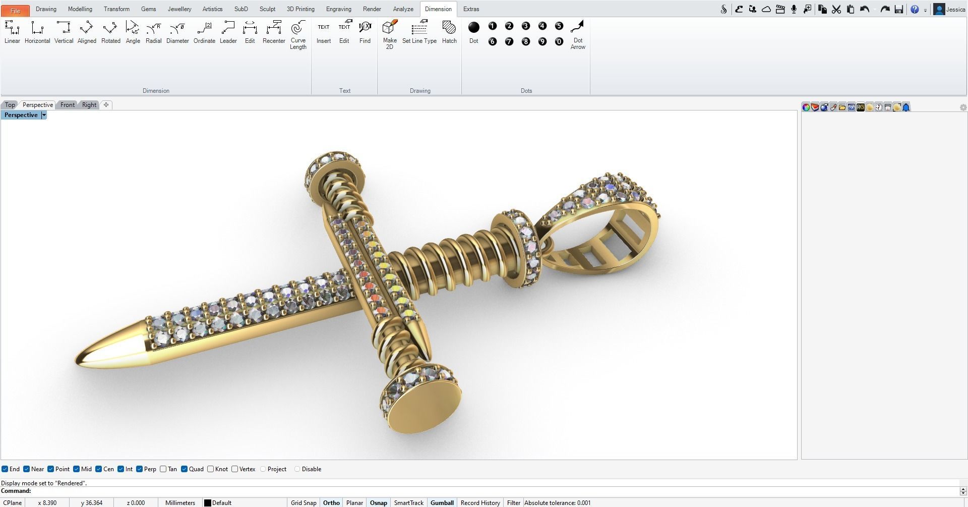 CRUZ DIAMANTES Y CLAVOS 3D print model_5