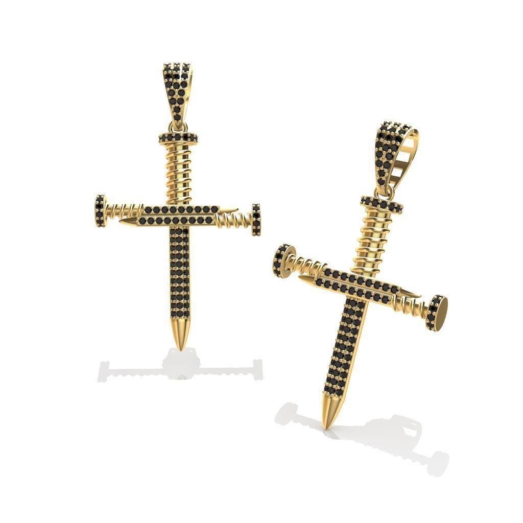 CRUZ DIAMANTES Y CLAVOS 3D print model_1