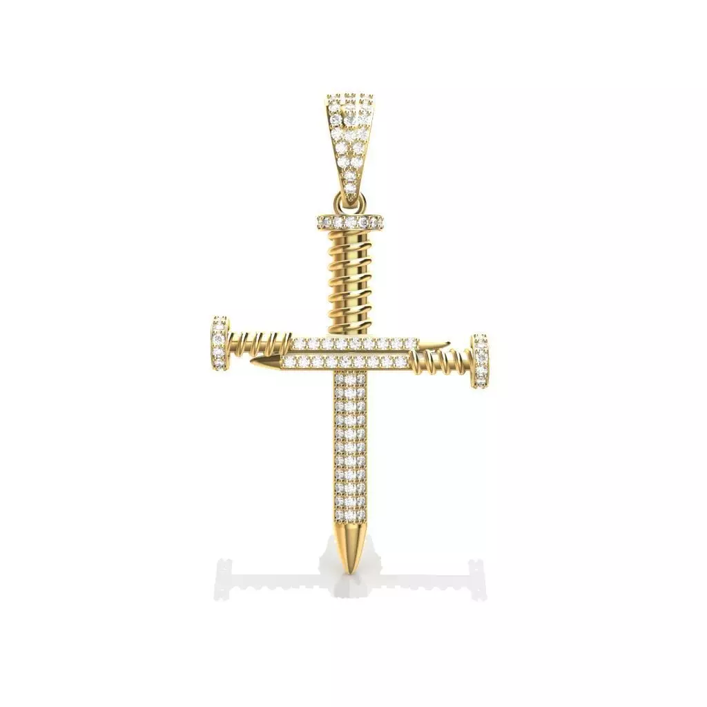 CRUZ DIAMANTES Y CLAVOS 3D print model_0