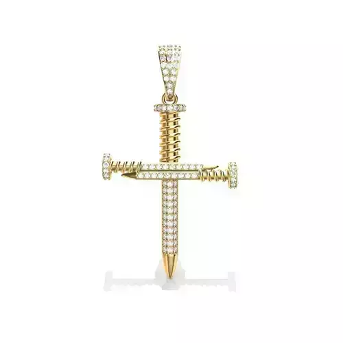 CRUZ DIAMANTES Y CLAVOS