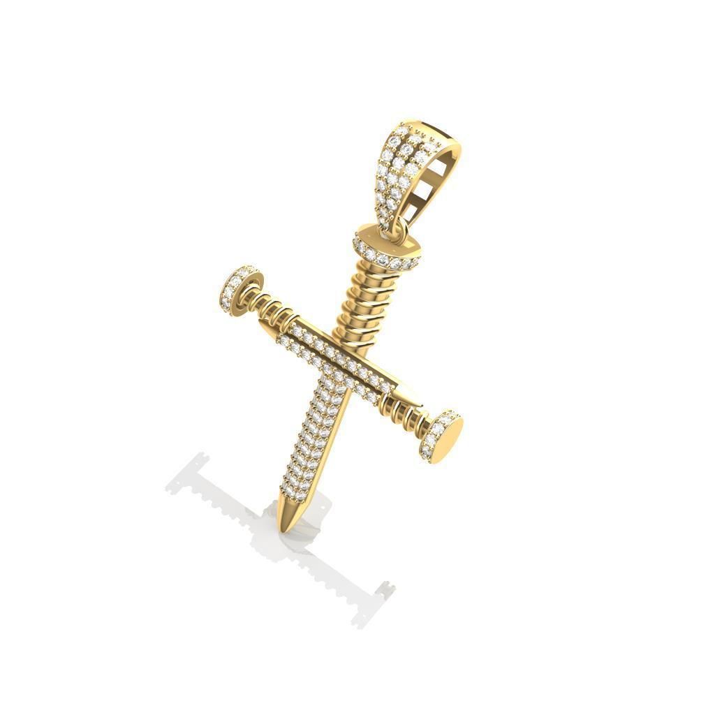 CRUZ DIAMANTES Y CLAVOS 3D print model_3