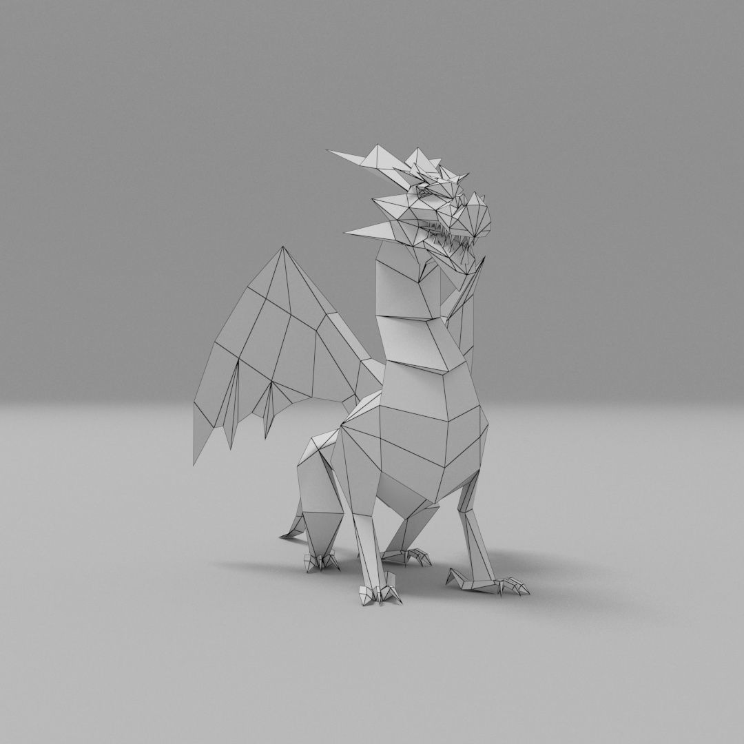 Dragon low poly Low-poly 3D model_7