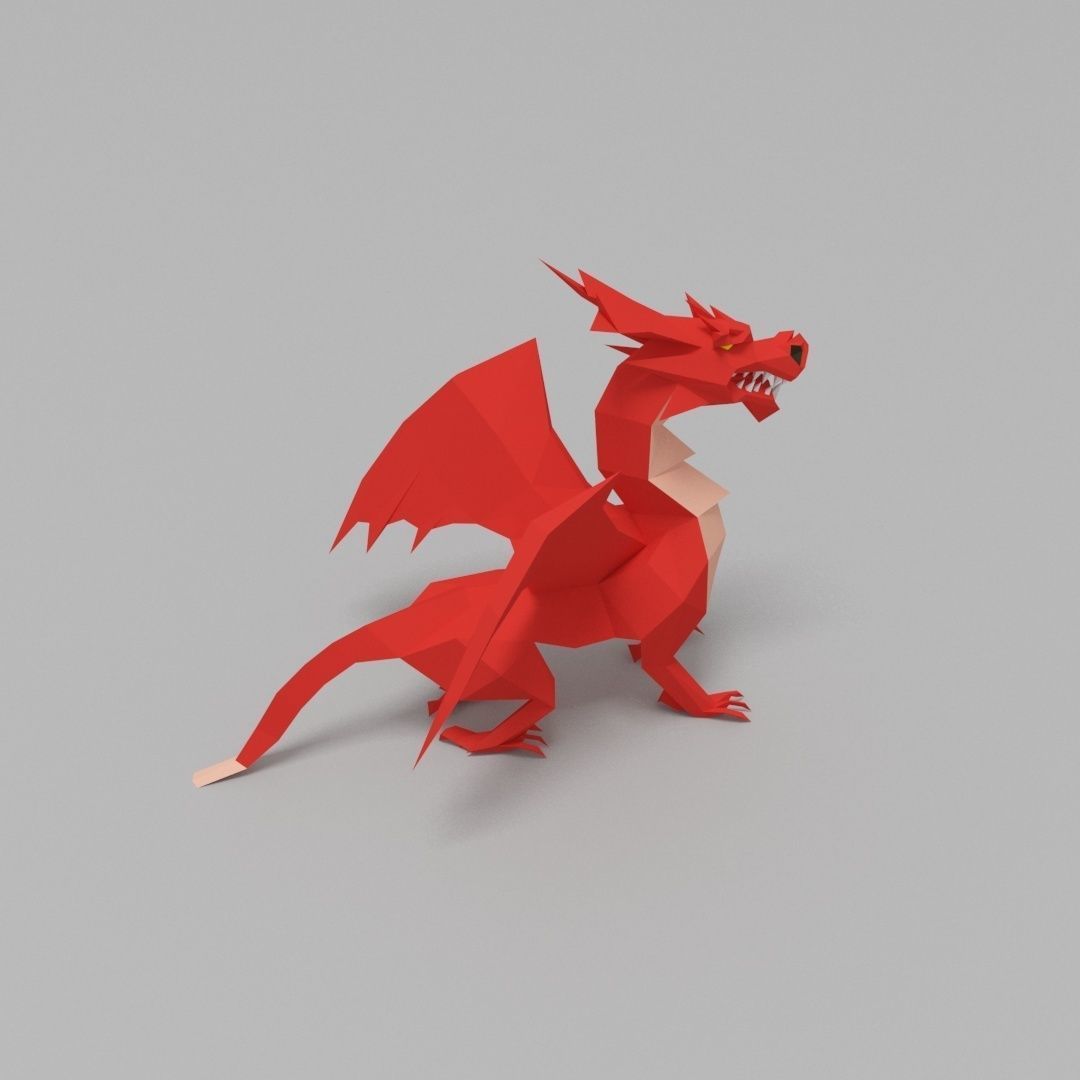 Dragon low poly Low-poly 3D model_4