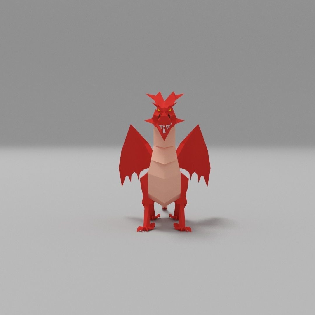 Dragon low poly Low-poly 3D model_1