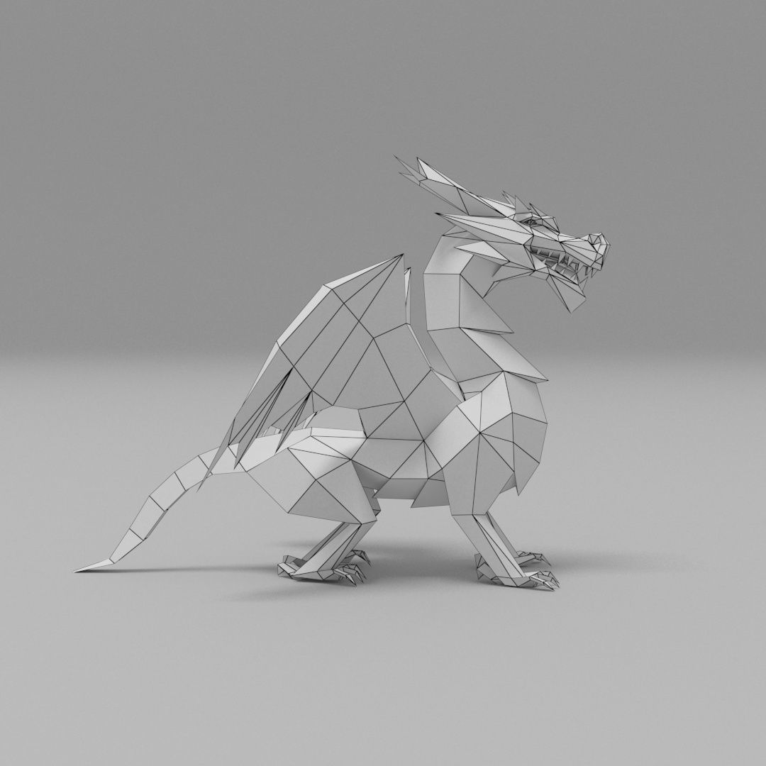 Dragon low poly Low-poly 3D model_6