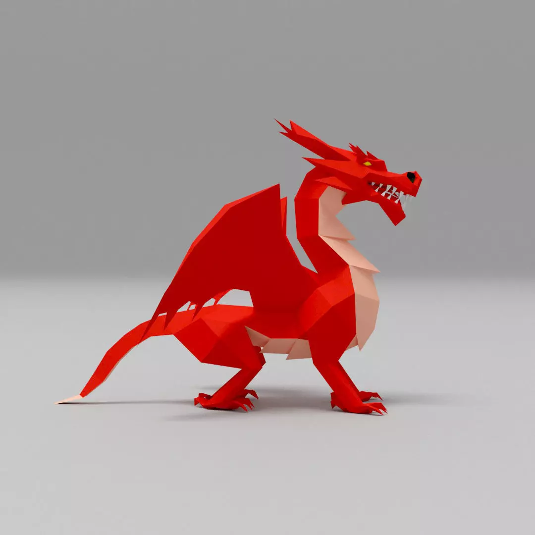Dragon low poly Low-poly 3D model_0