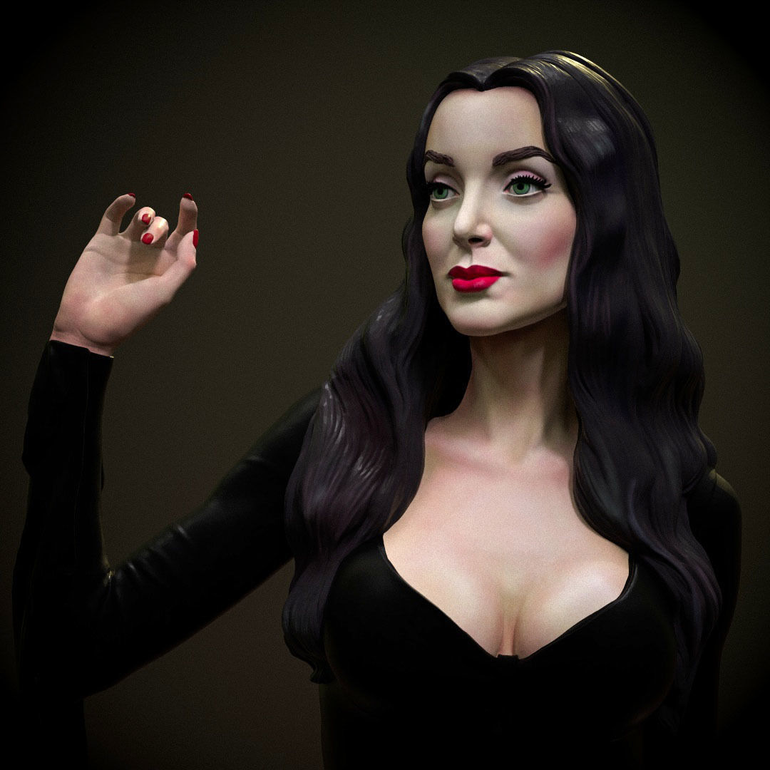 Morticia Addams 3D print model_2