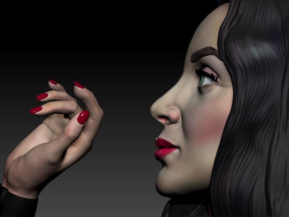 Morticia Addams 3D print model_46